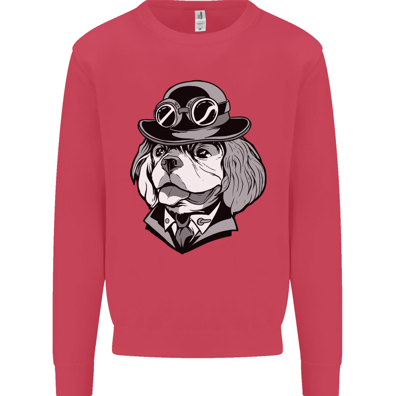 Steampunk King Charles Spaniel Cavelier Mens Sweatshirt Jumper Heliconia