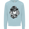 Steampunk King Charles Spaniel Cavelier Mens Sweatshirt Jumper Light Blue