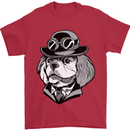 Steampunk King Charles Spaniel Cavelier Mens T-Shirt Cotton Gildan Red