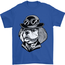 Steampunk King Charles Spaniel Cavelier Mens T-Shirt Cotton Gildan Royal Blue