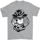 Steampunk King Charles Spaniel Cavelier Mens T-Shirt Cotton Gildan Sports Grey
