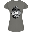 Steampunk King Charles Spaniel Cavelier Womens Petite Cut T-Shirt Charcoal