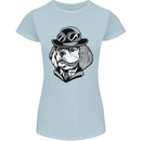 Steampunk King Charles Spaniel Cavelier Womens Petite Cut T-Shirt Light Blue