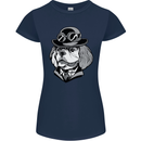 Steampunk King Charles Spaniel Cavelier Womens Petite Cut T-Shirt Navy Blue