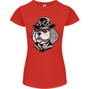 Steampunk King Charles Spaniel Cavelier Womens Petite Cut T-Shirt Red