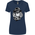 Steampunk King Charles Spaniel Cavelier Womens Wider Cut T-Shirt Navy Blue
