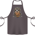 Steampunk Lion Cotton Apron 100% Organic Dark Grey