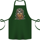 Steampunk Lion Cotton Apron 100% Organic Forest Green