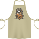 Steampunk Lion Cotton Apron 100% Organic Khaki