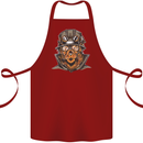Steampunk Lion Cotton Apron 100% Organic Maroon