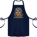 Steampunk Lion Cotton Apron 100% Organic Navy Blue