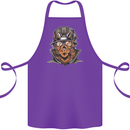 Steampunk Lion Cotton Apron 100% Organic Purple