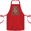 Steampunk Lion Cotton Apron 100% Organic Red