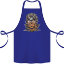 Steampunk Lion Cotton Apron 100% Organic Royal Blue