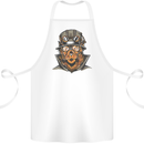 Steampunk Lion Cotton Apron 100% Organic White