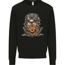 Steampunk Lion Kids Sweatshirt Jumper Black