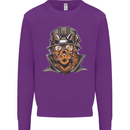 Steampunk Lion Kids Sweatshirt Jumper Purple