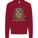 Steampunk Lion Kids Sweatshirt Jumper Red