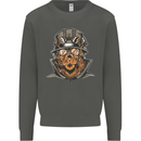 Steampunk Lion Kids Sweatshirt Jumper Storm Grey
