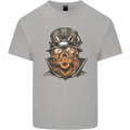 Steampunk Lion Kids T-Shirt Childrens Sports Grey