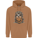 Steampunk Lion Mens 80% Cotton Hoodie Caramel Latte