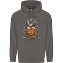 Steampunk Lion Mens 80% Cotton Hoodie Charcoal