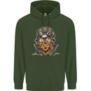 Steampunk Lion Mens 80% Cotton Hoodie Forest Green