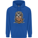 Steampunk Lion Mens 80% Cotton Hoodie Royal Blue