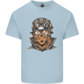 Steampunk Lion Mens Cotton T-Shirt Tee Top Light Blue
