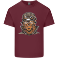 Steampunk Lion Mens Cotton T-Shirt Tee Top Maroon