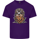 Steampunk Lion Mens Cotton T-Shirt Tee Top Purple