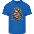 Steampunk Lion Mens Cotton T-Shirt Tee Top Royal Blue