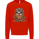 Steampunk Lion Mens Sweatshirt Jumper Bright Red