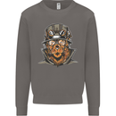 Steampunk Lion Mens Sweatshirt Jumper Charcoal
