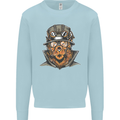 Steampunk Lion Mens Sweatshirt Jumper Light Blue
