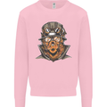Steampunk Lion Mens Sweatshirt Jumper Light Pink