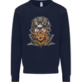 Steampunk Lion Mens Sweatshirt Jumper Navy Blue