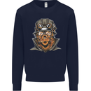 Steampunk Lion Mens Sweatshirt Jumper Navy Blue