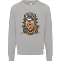 Steampunk Lion Mens Sweatshirt Jumper Sports Grey