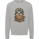 Steampunk Lion Mens Sweatshirt Jumper Sports Grey