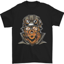 Steampunk Lion Mens T-Shirt Cotton Gildan Black