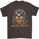 Steampunk Lion Mens T-Shirt Cotton Gildan Dark Chocolate