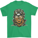 Steampunk Lion Mens T-Shirt Cotton Gildan Irish Green