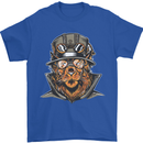 Steampunk Lion Mens T-Shirt Cotton Gildan Royal Blue