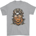 Steampunk Lion Mens T-Shirt Cotton Gildan Sports Grey