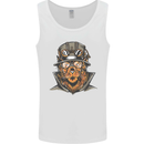 Steampunk Lion Mens Vest Tank Top White