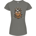 Steampunk Lion Womens Petite Cut T-Shirt Charcoal