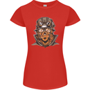 Steampunk Lion Womens Petite Cut T-Shirt Red