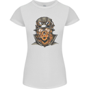 Steampunk Lion Womens Petite Cut T-Shirt White
