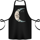 Steampunk Moon Skull Cotton Apron 100% Organic Black